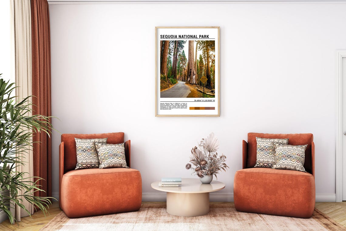 Sequoia National Park Giant Redwood Forest Road Scenic Travel Poster - Image 7