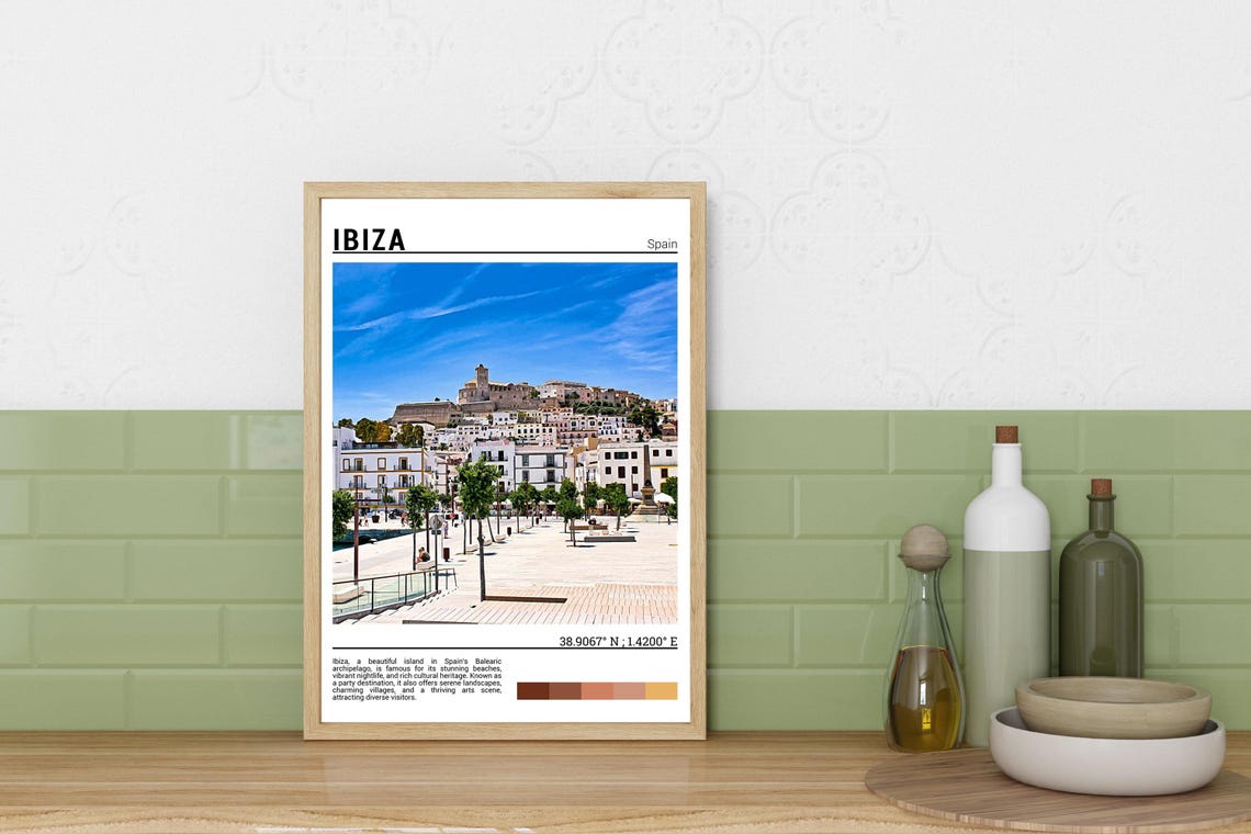 Ibiza Spain Dalt Vila Old Town Whitewashed Houses Photo Poster - Image 3