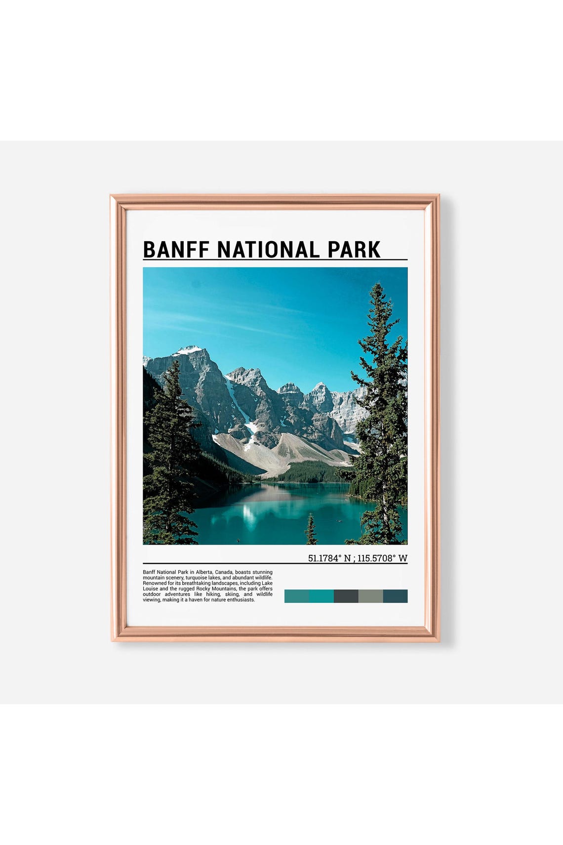 Banff National Park Turquoise Alpine Lake Mountain View Poster