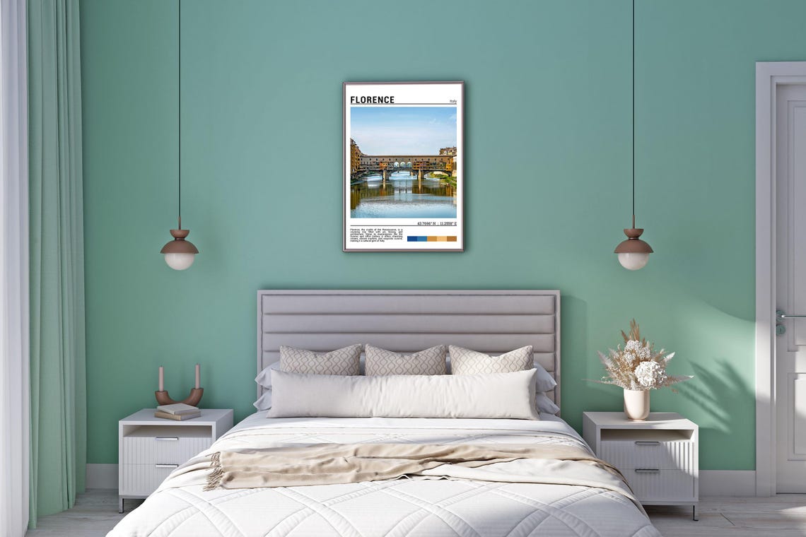 Florence Italy Historic Ponte Vecchio Bridge River View Poster - Image 6