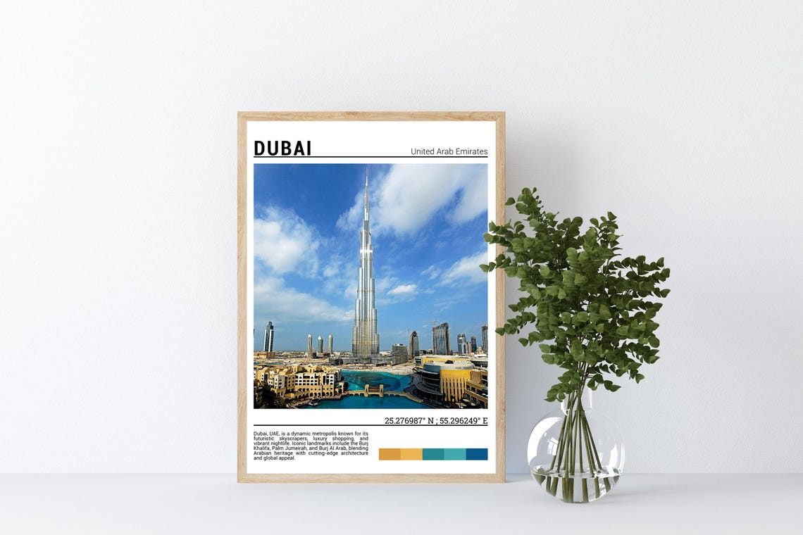 Dubai UAE Burj Khalifa Tallest Tower Downtown Skyline Poster - Image 4