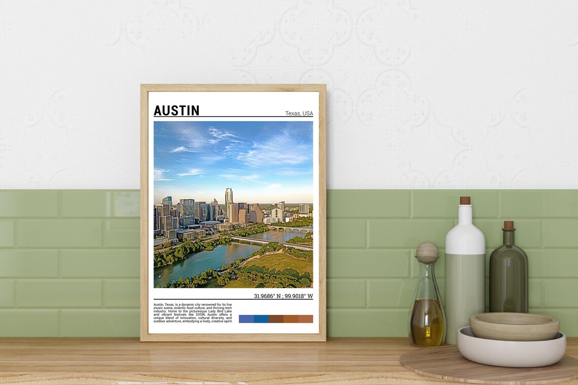 Austin Travel Poster, Texas Wall Art Print - Image 3