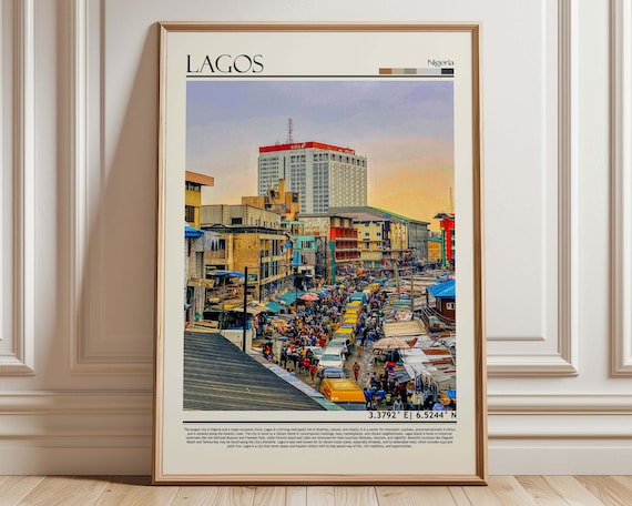 Lagos Nigeria Travel Poster, Africa Wall Art Print