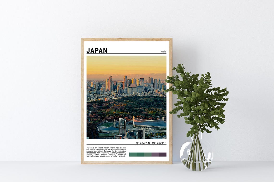 Japan Tokyo Skyline Sunset Cityscape Golden Hour Photo Poster - Image 4