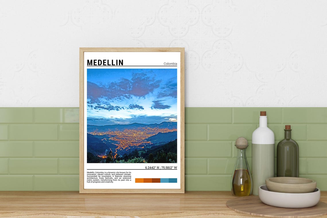 Medellin Colombia Poster Medellin Print Medellin Travel Poster Medellin Travel Gift Medellin Print Medellin Colombia - Image 6