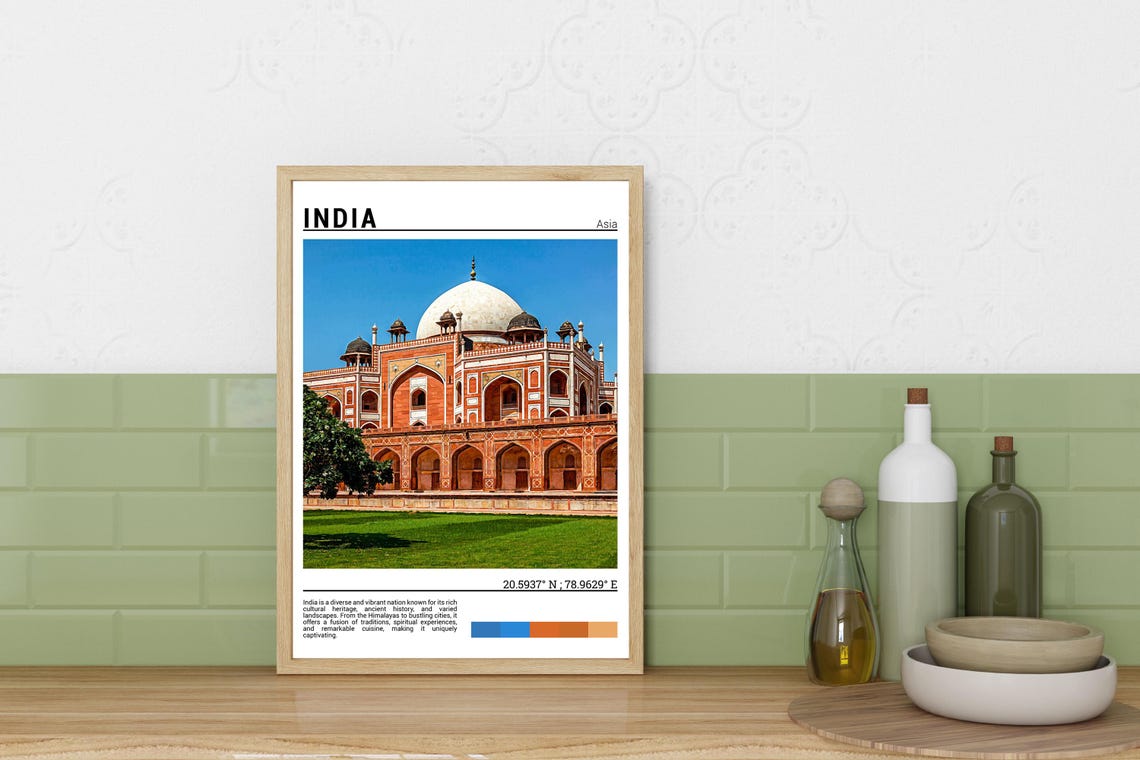 India Delhi Humayun Tomb Mughal Architecture Dome Photo Poster - Image 6