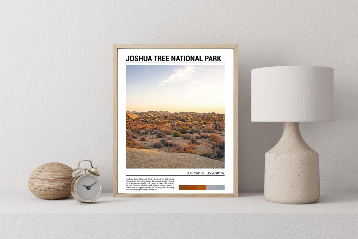 Joshua Tree National Park Desert Plain Golden Light Photo Poster - Image 2