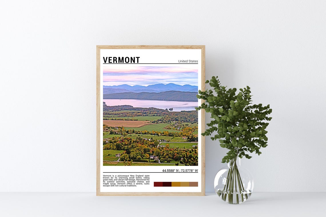 Vermont Poster Print Vermont Wall Art Vermont Poster Vermont Photo Vermont Photography Vermont Travel Gift Vermontusa - Image 4