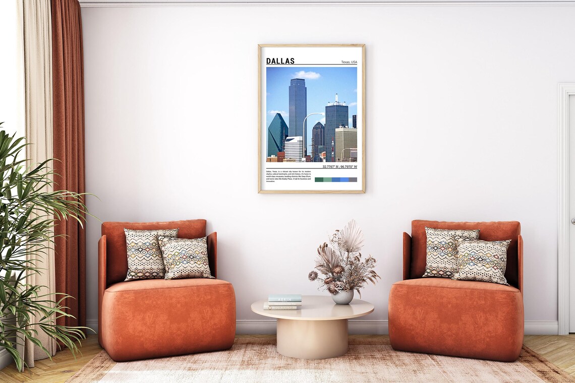 Dallas Texas Downtown Skyline Skyscrapers Urban Cityscape Poster - Image 7