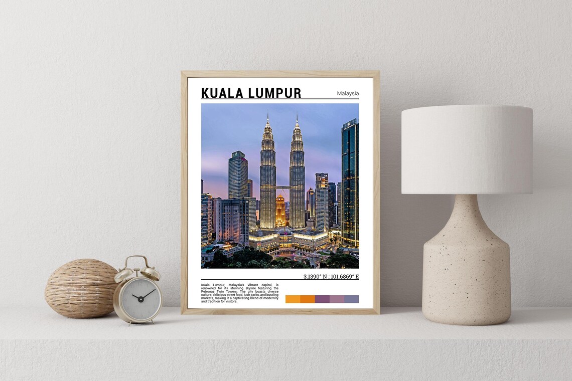 Kuala Lumpur Malaysia Petronas Twin Towers Dusk Photo Poster - Image 2