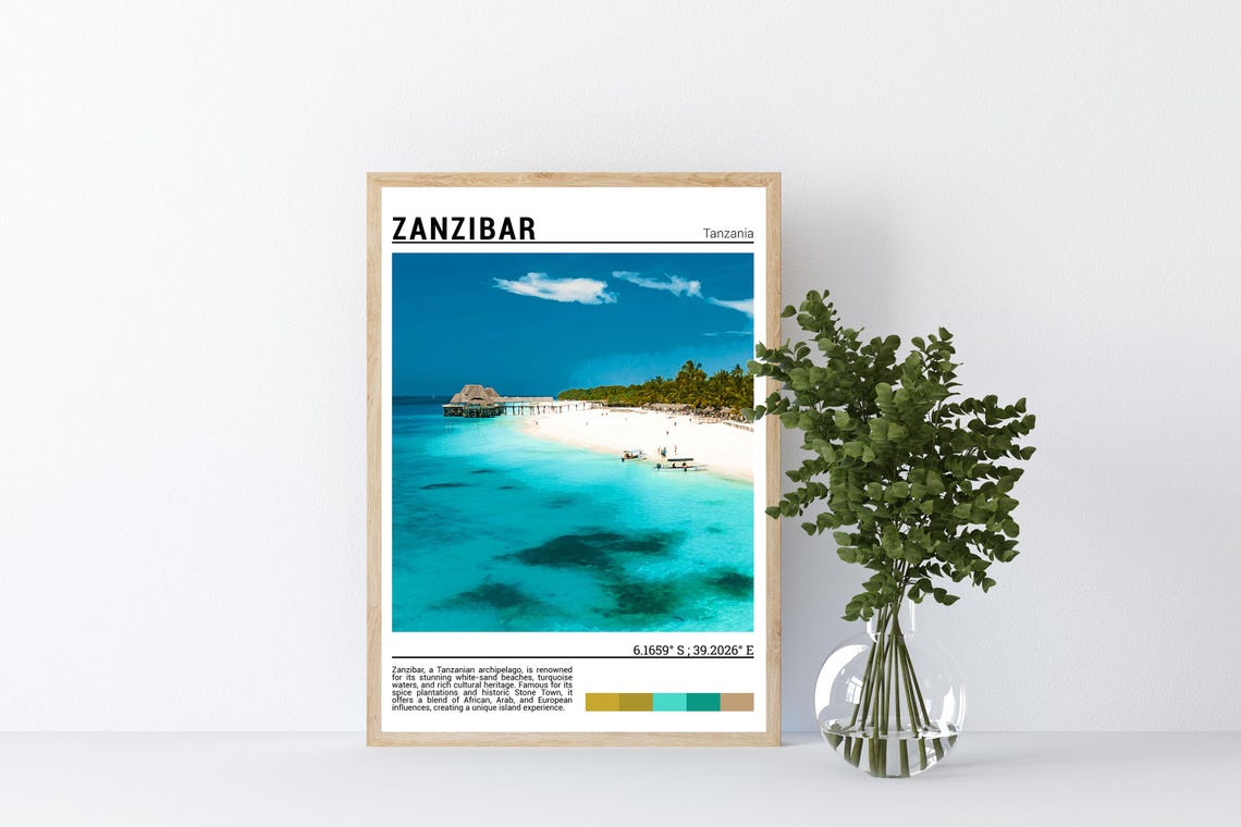 Zanzibar Wall Art Print Zanzibar Photo Africa Artwork - Image 4