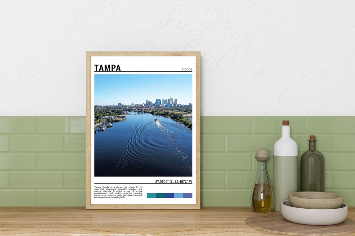 Tampa Print Tampa Poster Tampa Wall Art Tampa Travel Tampa Art Print Tampa Photo Tampa Artwork Florida Poster - Image 3