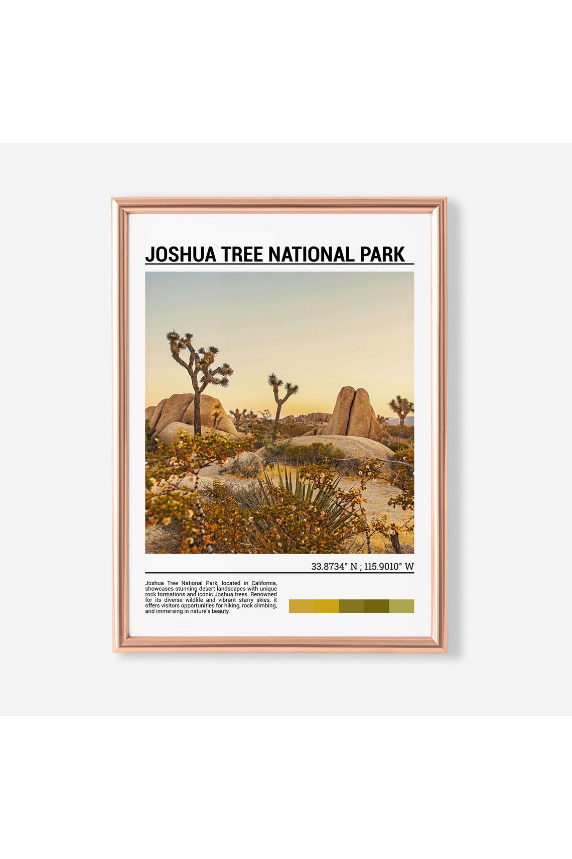 Joshua Tree National Park Desert Sunset Rock Formations Poster