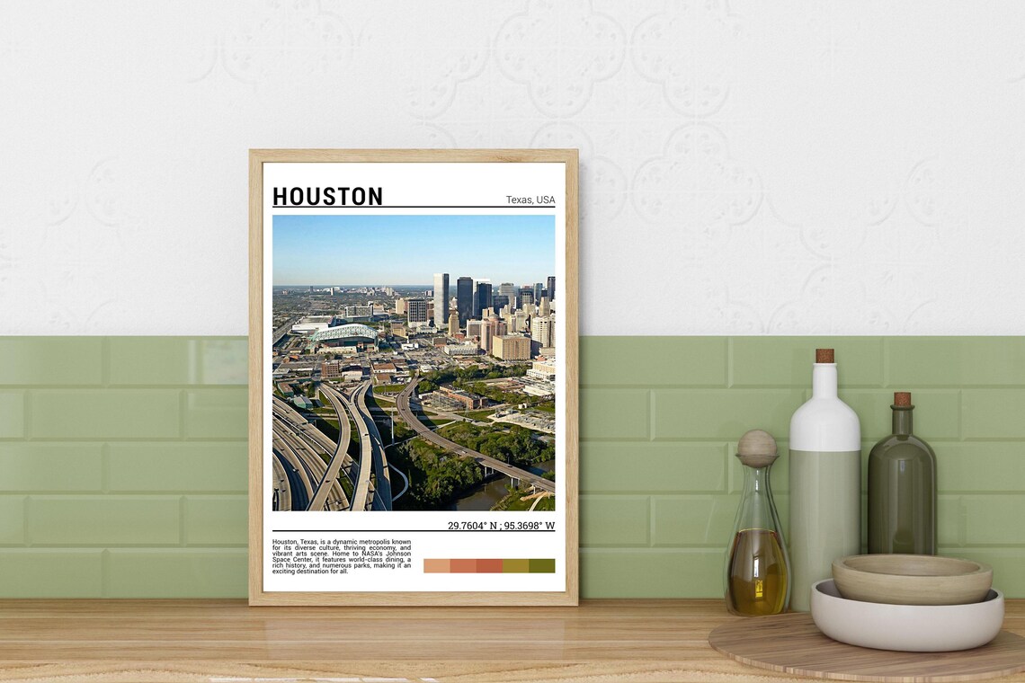 Houston Photo Travel Poster, Texas Wall Art Print - Image 3