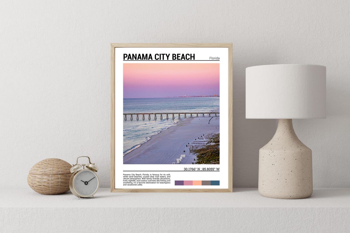 Panama City Beach Print Panama City Beach Poster Panama City Beach Wall Art Panama City Beach Travel Panama City Beach Art Print - Image 2