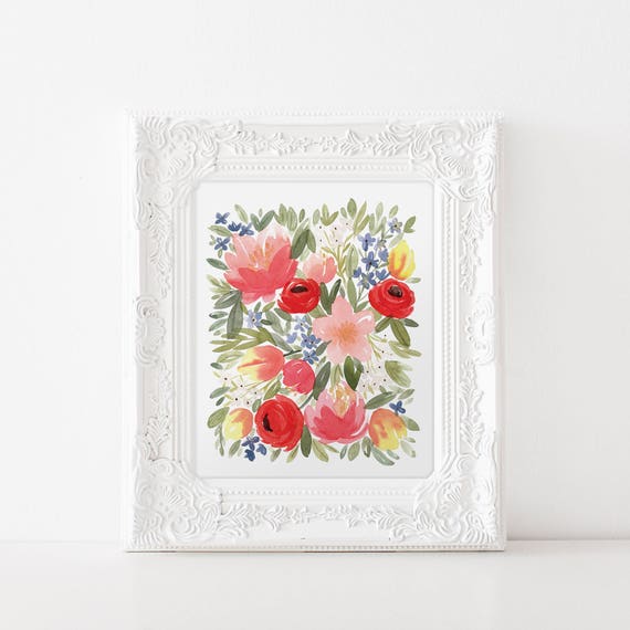 Summer Fling Floral Watercolor Art Print