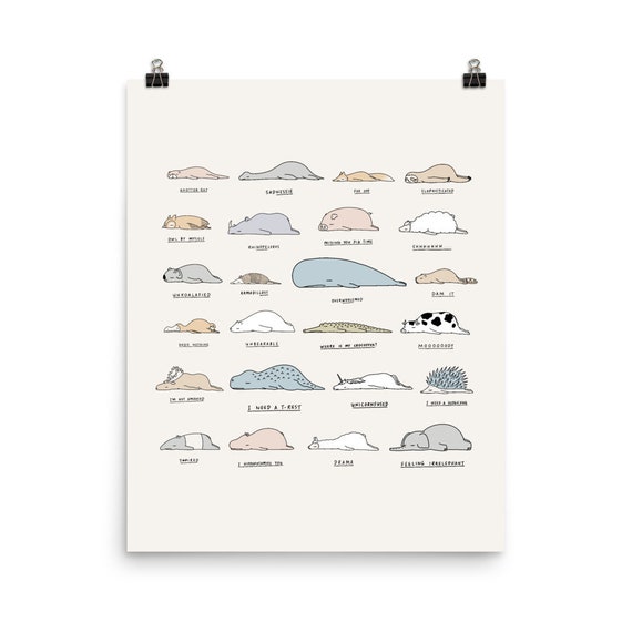 Moody Animals Art Print, Animal Wall Decor