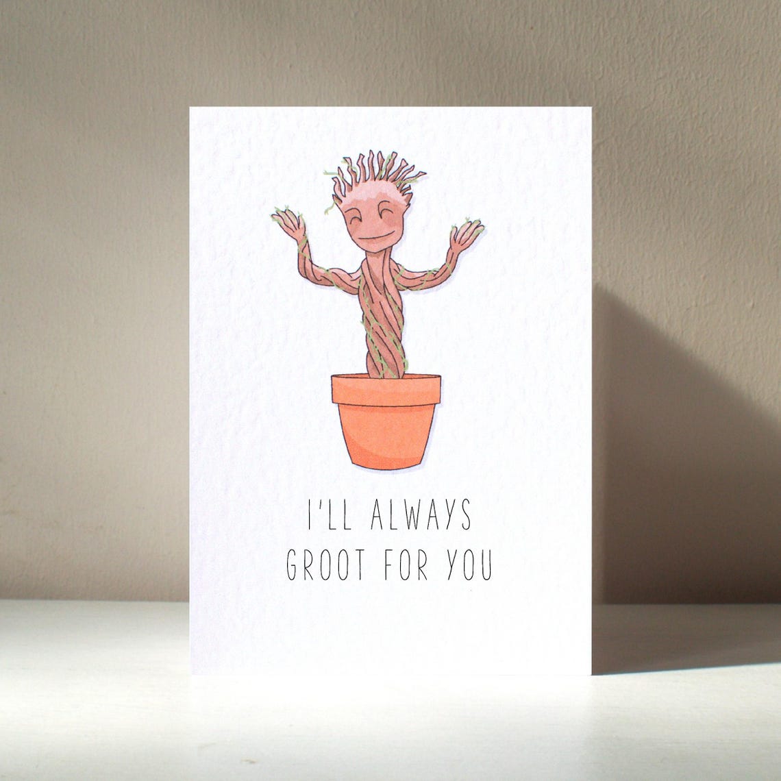 I Will Always Groot For You Baby Groot Plant Pun Card Poster