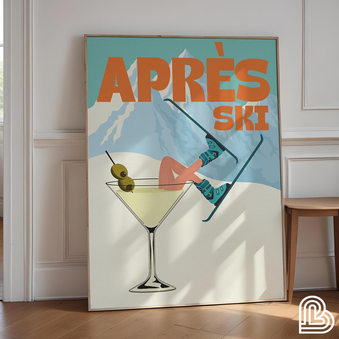 Retro Apres Ski Out Of Office Vintage Poster
