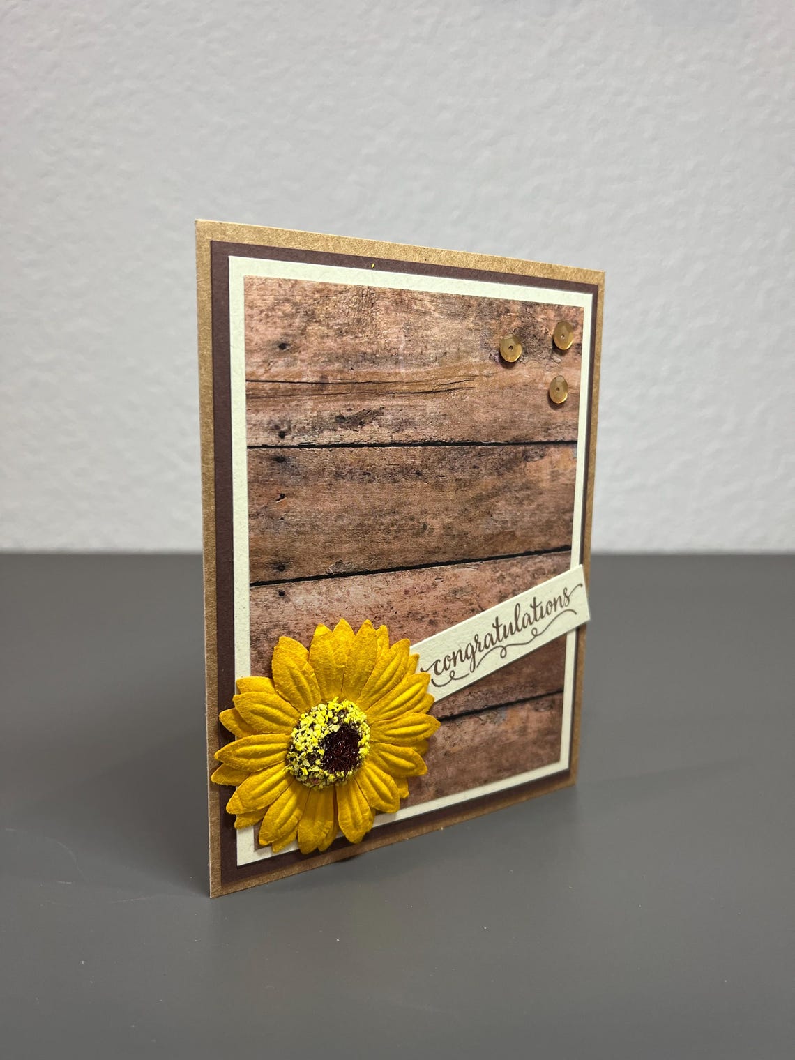 Sunflower Congratulations, Floral Card - Image 2