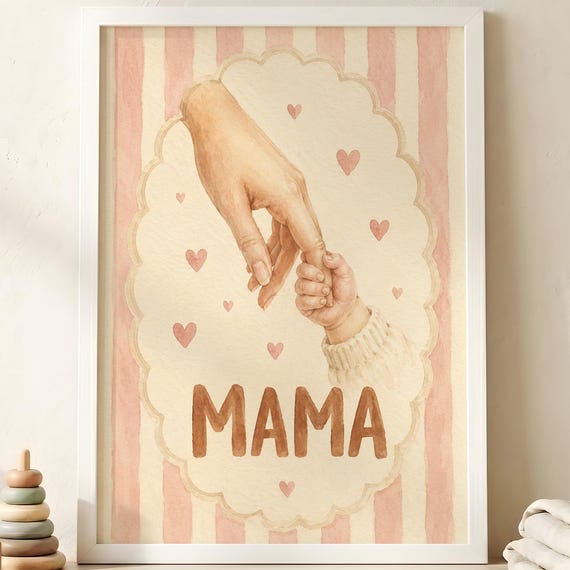 First Word Keepsake Print Personalized Baby Milestone Art Custom Watercolor Nursery Wall Memory
