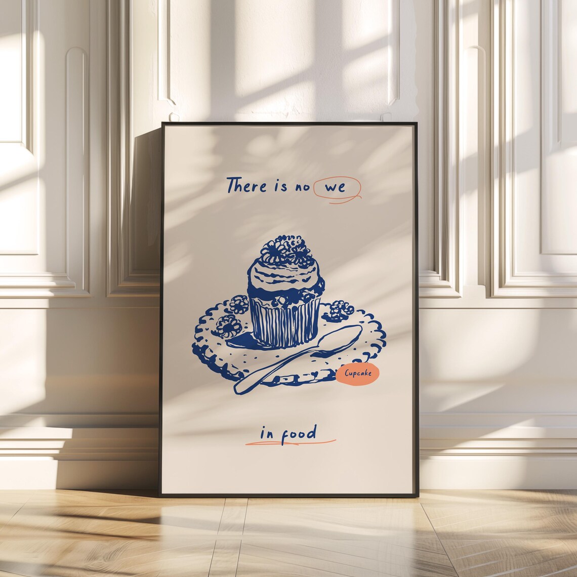 Cupcake Sketch, Modern Style Kitchen Decor