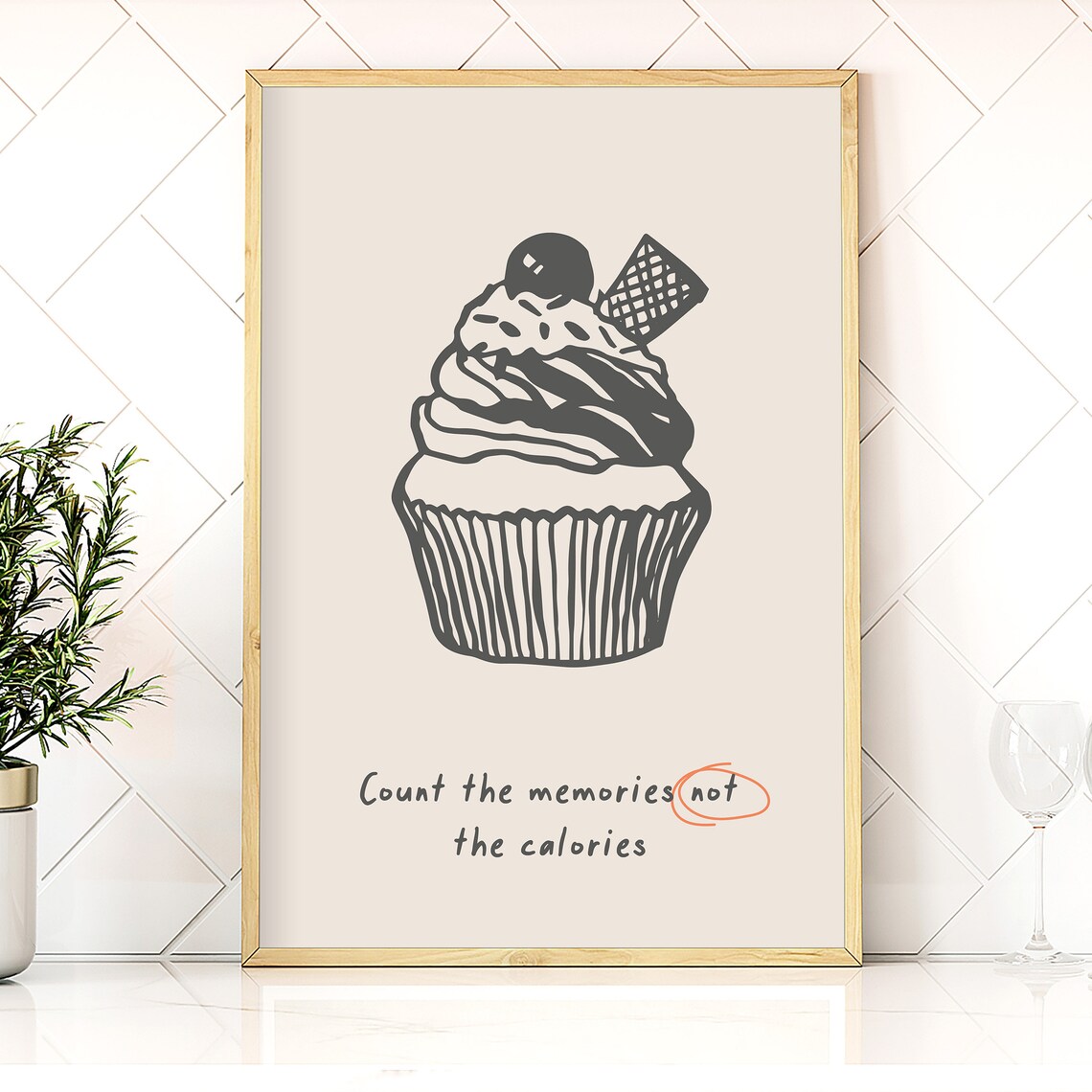 Cupcake Dessert Poster, Modern Kitchen Decor - Image 3