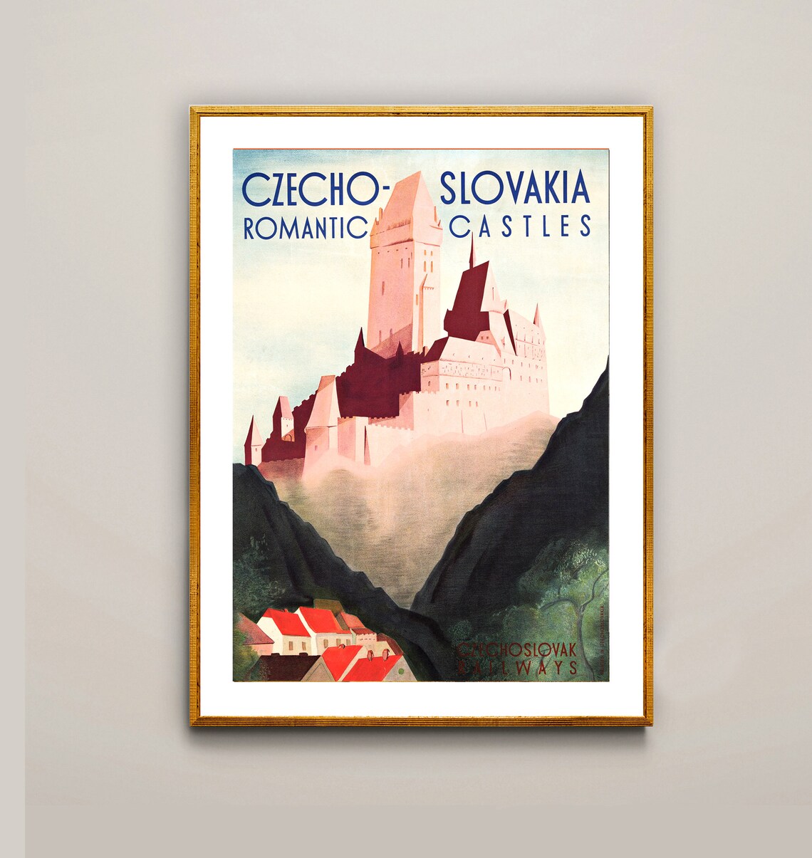 Czechoslovakia Romantic Castles Vintage Travel Poster - Image 2
