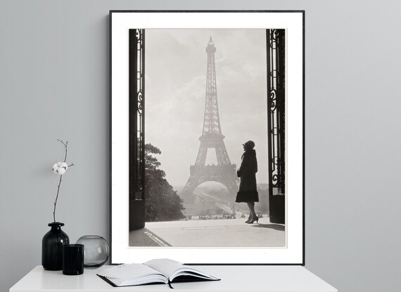 Woman In Paris France Vintage Photo Art Print