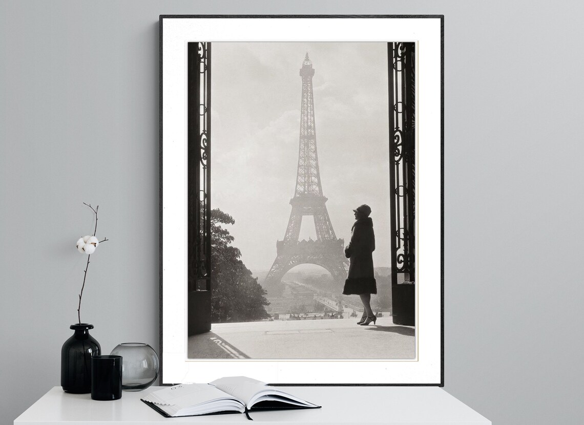 Woman In Paris France Vintage Photo Art Print