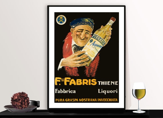 Filli Fabris Thiene Fabbrica Liquori Vintage Fooddrink Poster Poster Paper Or Print Gift Idea Wall Decor