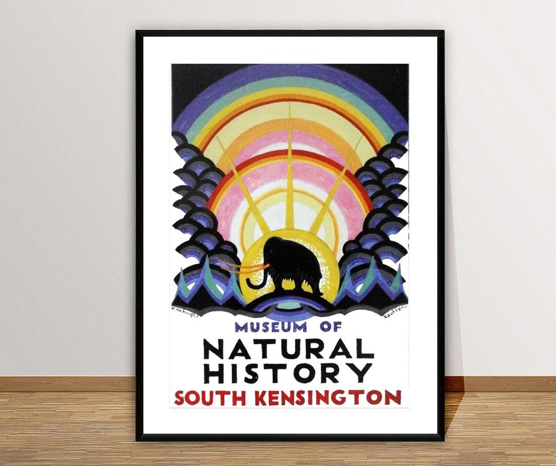 Museum Of Natural History South Kensington Mammoth Rainbow Poster - Image 2