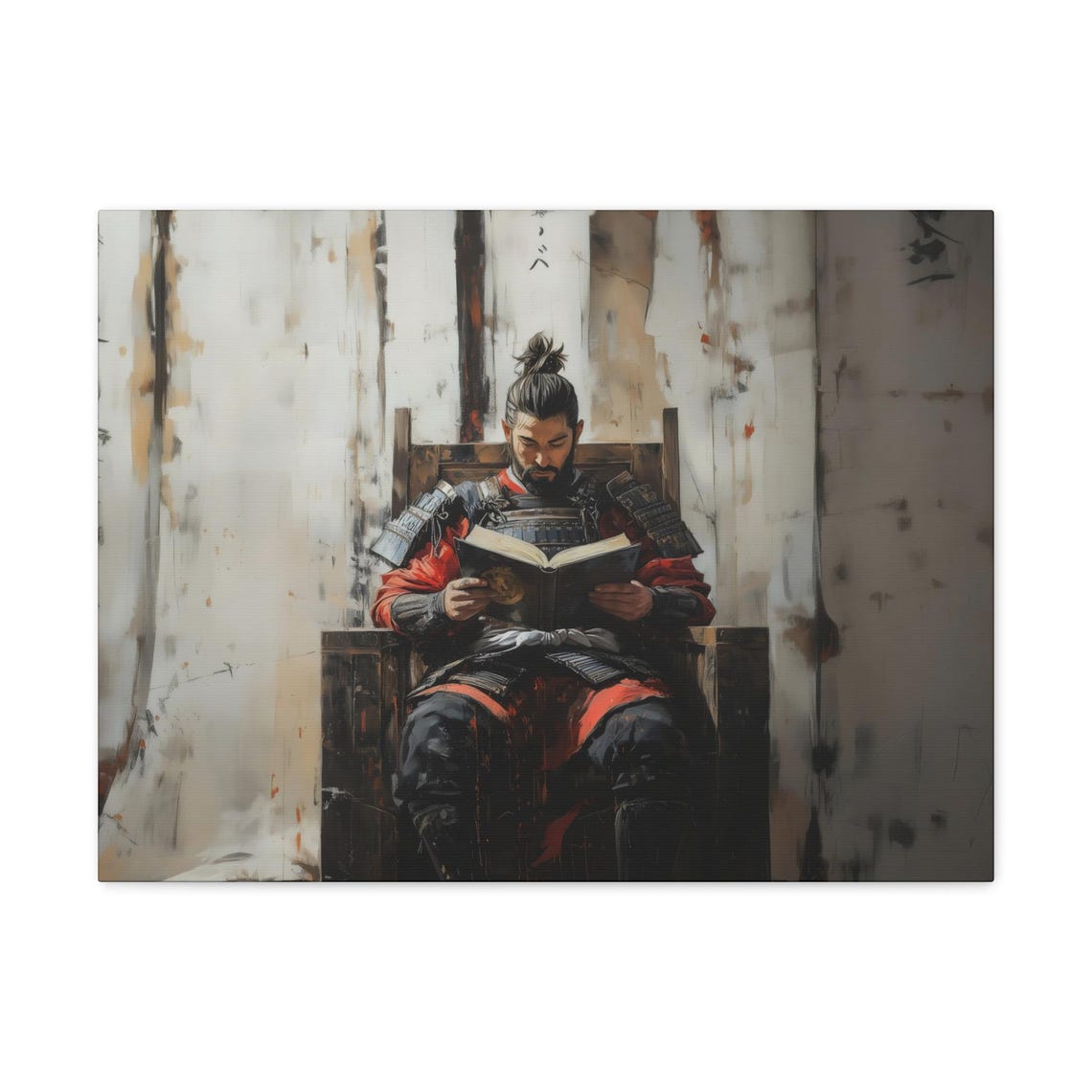 Maximalist Eclectic Samurai Reading Victorian Print Bold Altered Book Library Portrait Fantasy Fun Colorful Renaissance Rustic Art - Image 2