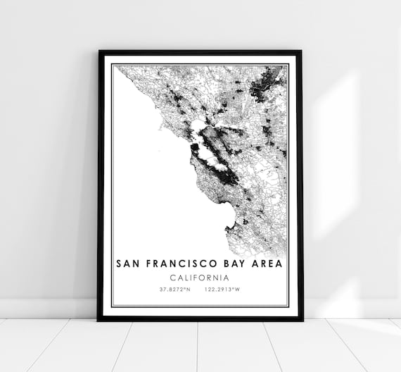 San Francisco Bay Area Map Print, City Poster