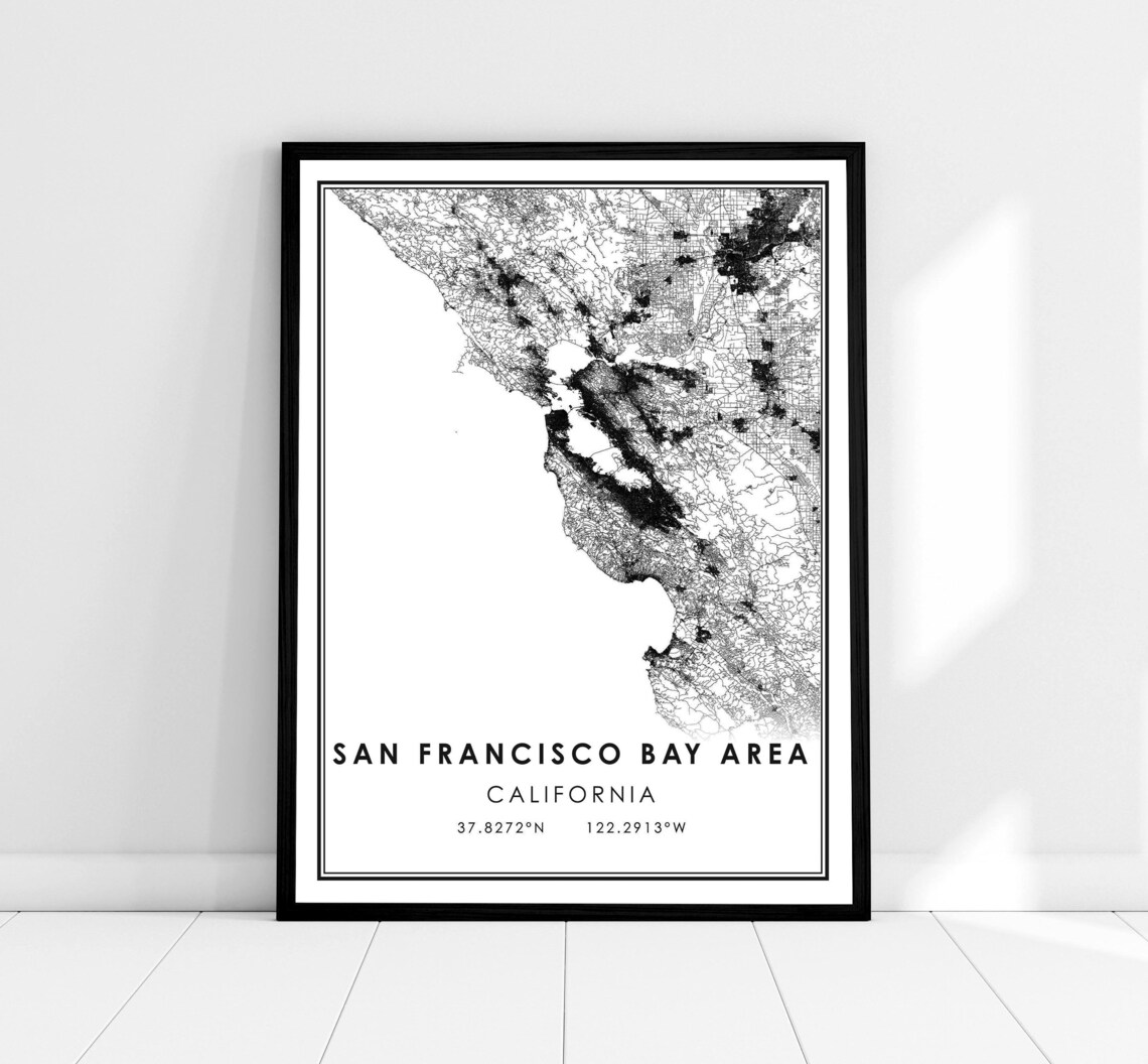 San Francisco Bay Area Map Print, City Poster