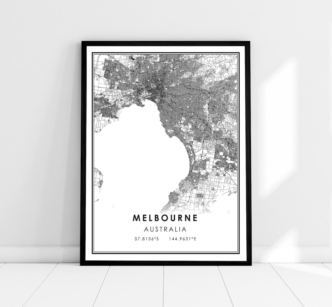 Melbourne Map Print, Australia City Travel Poster