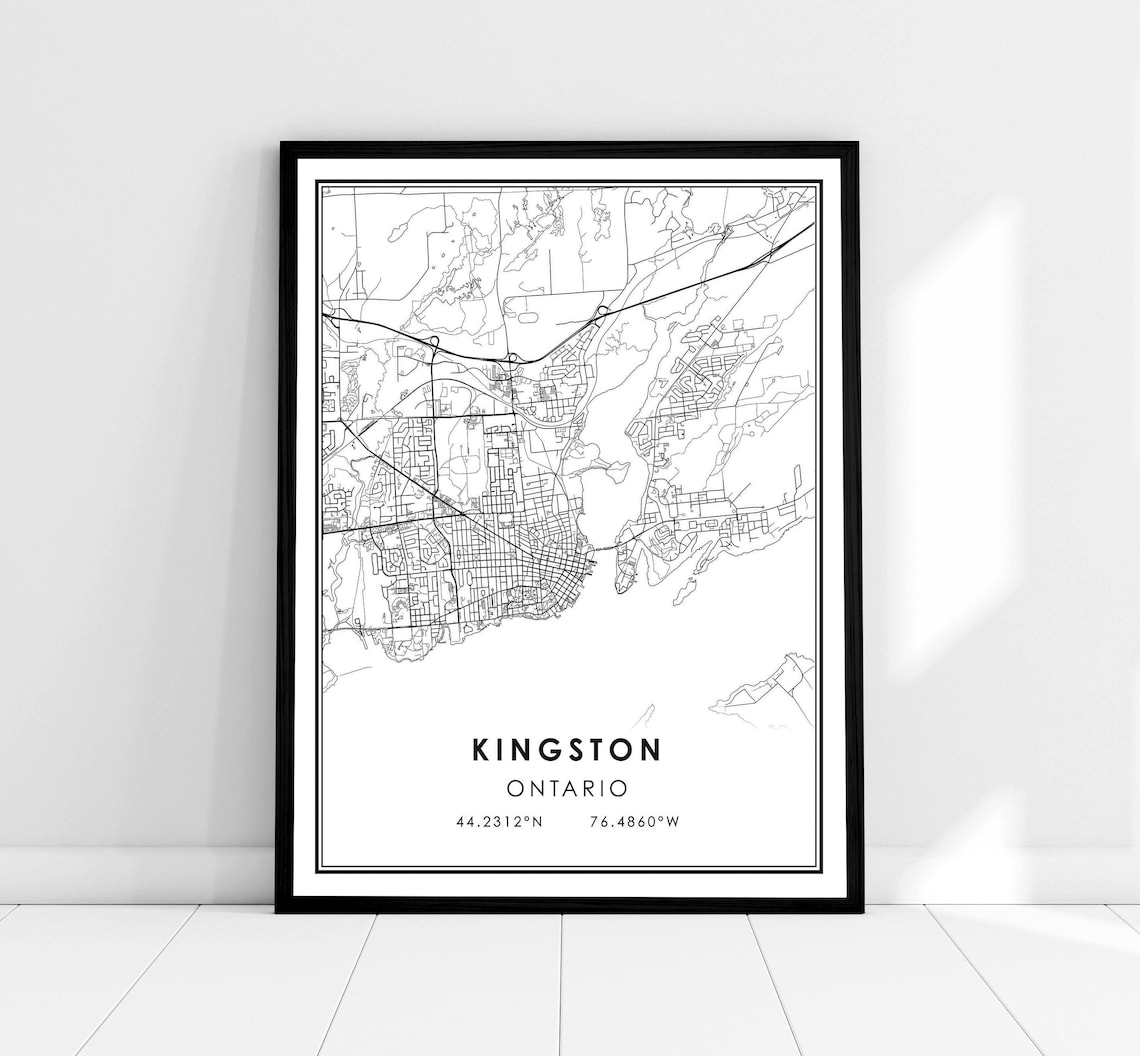 Kingston Map Print Poster, Ontario City