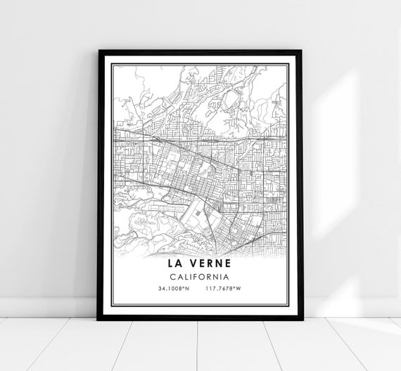 La Verne Map Print, Travel Poster