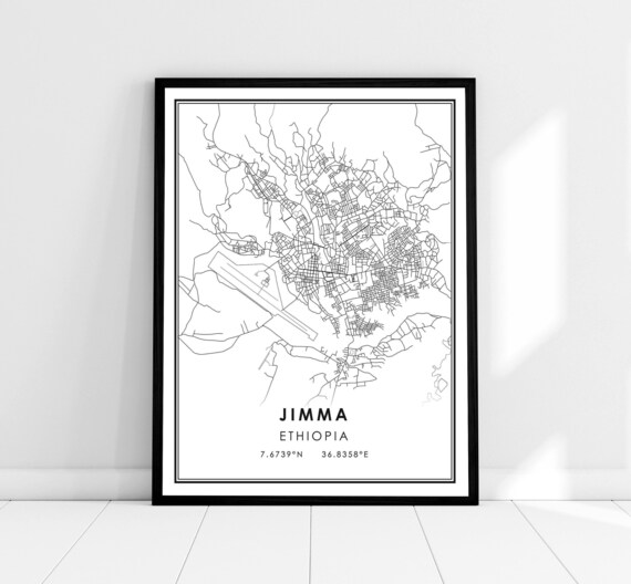 Jimma Ethiopia Minimalist City Street Map Decorative Art Poster