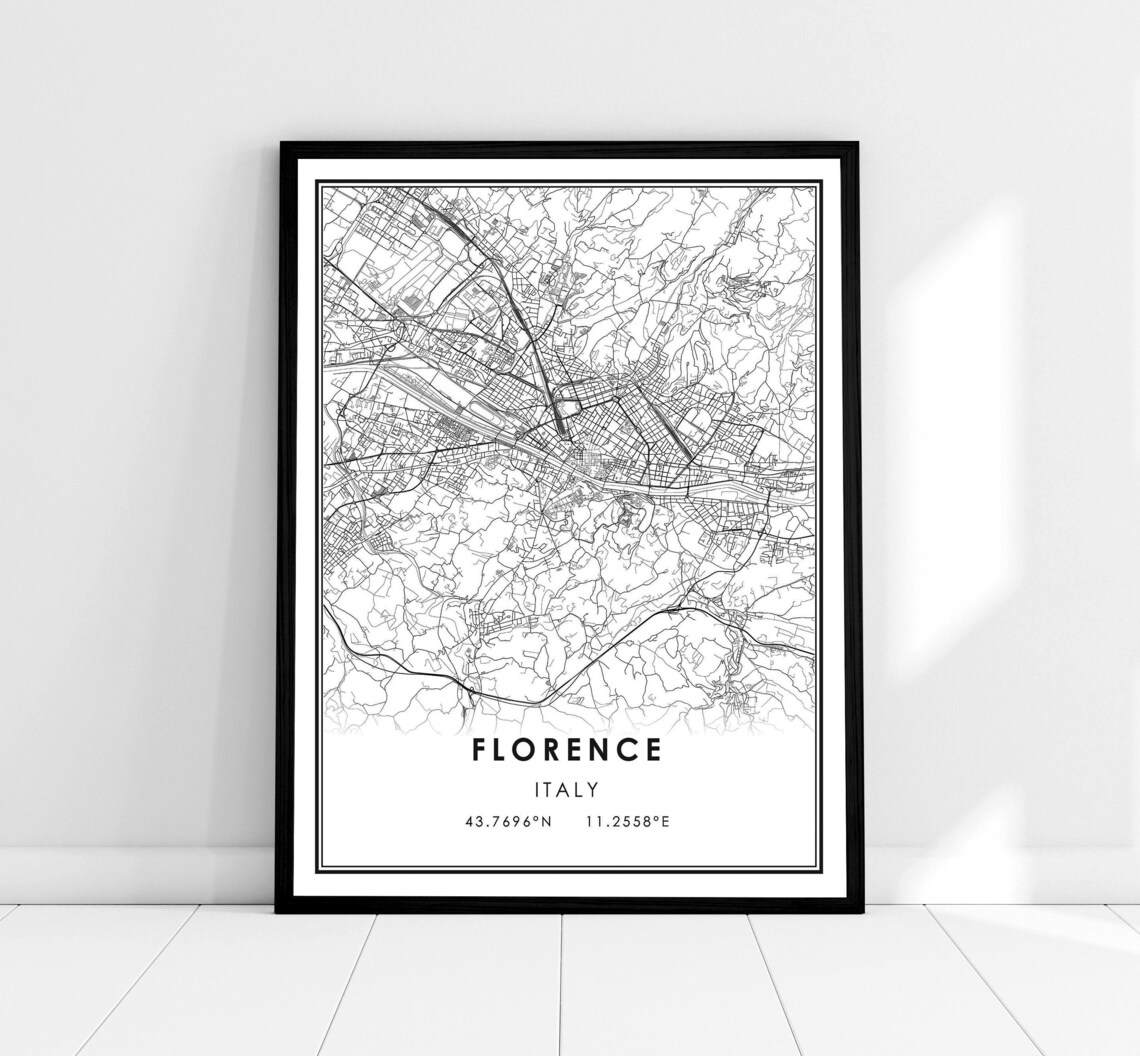 Florence Map Poster, Italy City Travel Poster