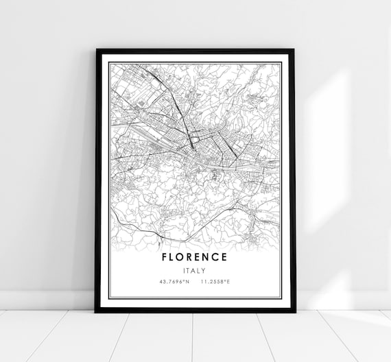 Florence Map Poster, Italy City Travel Poster