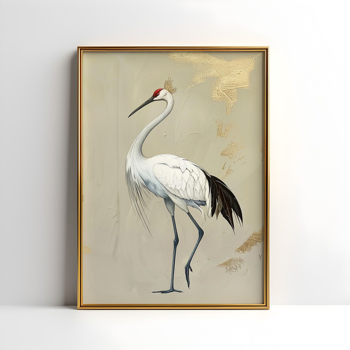 Japanese Crane Art Print, Traditional Japanese