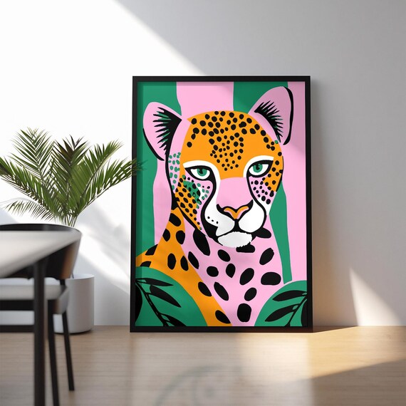 Leopard Print Poster Trendy Cheetah Retro Wall Art