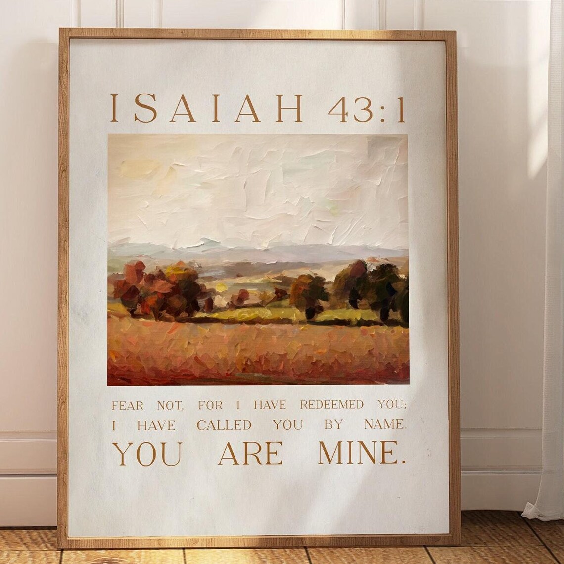 Isaiah 43:1 Scripture Art Print, Fear Not Verse