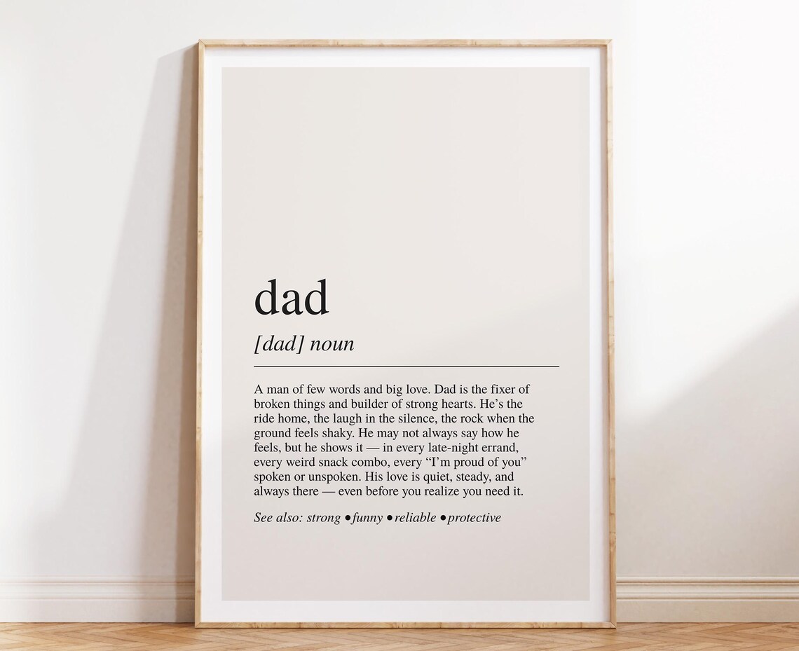Dad Definition Dictionary Quote Art Print