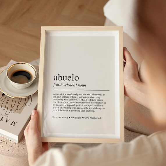 Abuelo Dictionary Definition Word Art Grandfather Gift Poster