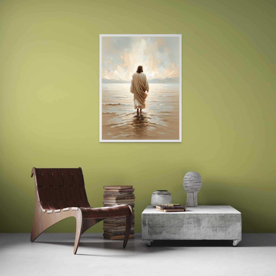 Jesus Walks On Water Christian Painting, Bible Art - Image 3