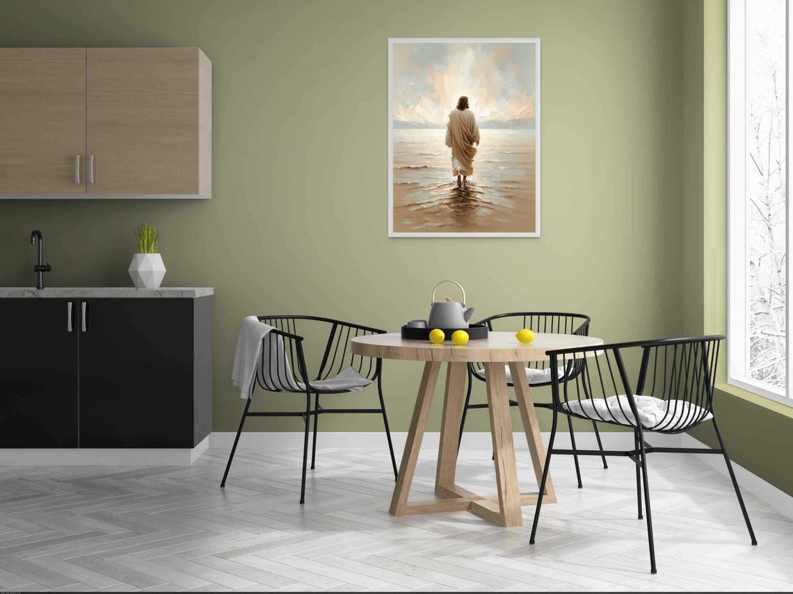 Jesus Walks On Water Christian Painting, Bible Art - Image 4