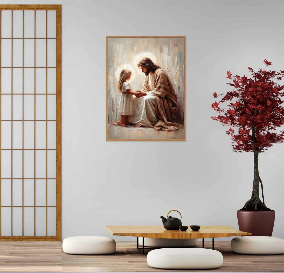 Christ And Girl Christian Wall Art, Jesus Painting - Image 4
