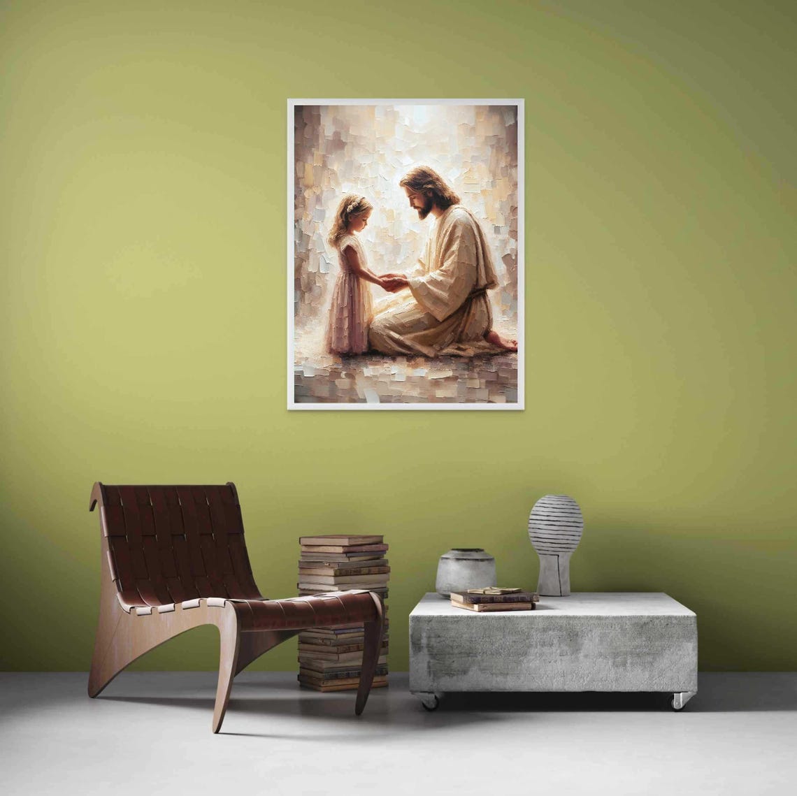 Jesus With Girl, Christian Bible Art Print - Image 4